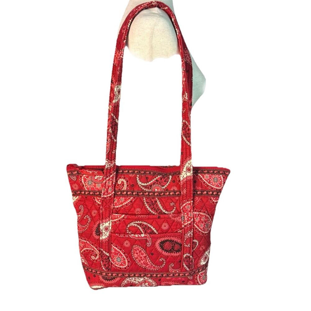 VTG Vera Bradley Quilted Red Paisley Mesa Large Tote
